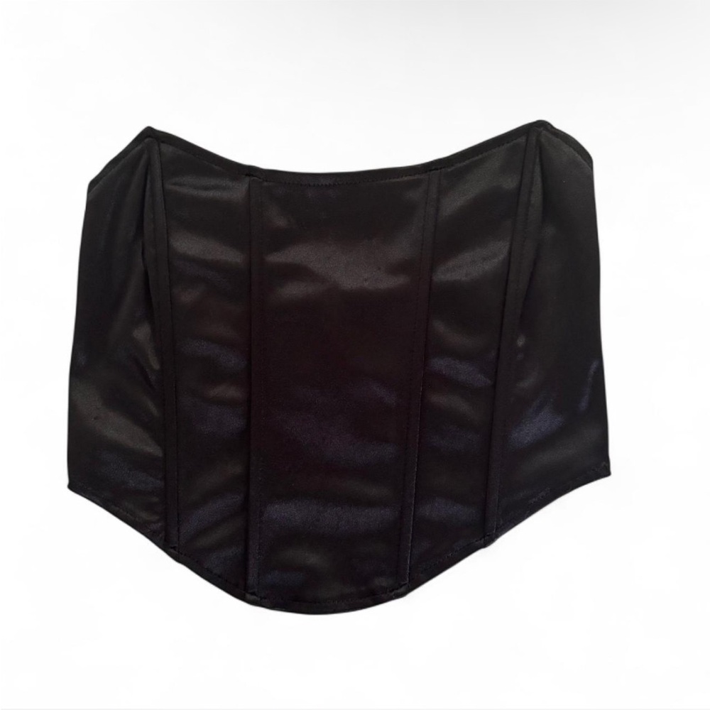 Black Satin Corset Top